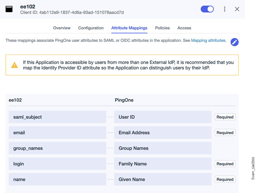 Configure the attribute mappings in PingOne
