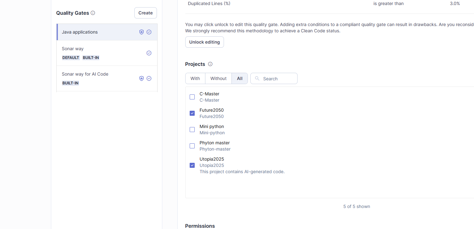 Navigate to your quality gate in SonarQube Server to see (and manage) a list of projects that use that quality gate.
