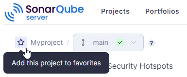 Marking a project as a favorite