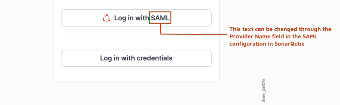 SonarQube Server login form with login button for SAML