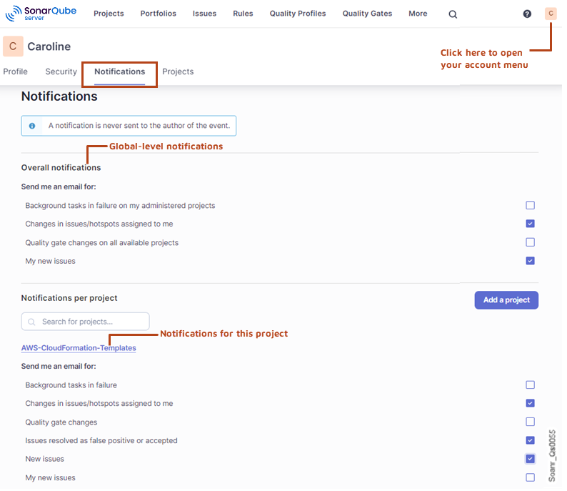Subscribing to notifications
