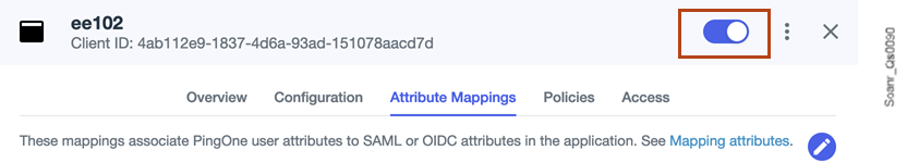 Enable the application in PingOne