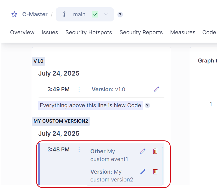 Editing the project's snapshot