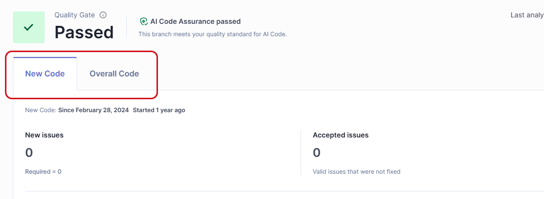 New and overall tabs on the overview page