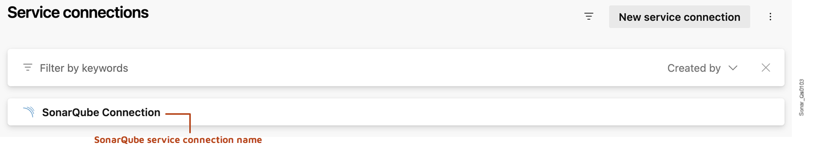 SonarQube connection name